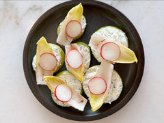 Pear, Goat Cheese and Endive Appetizer with Hanley's Strawberry Vinaigrette