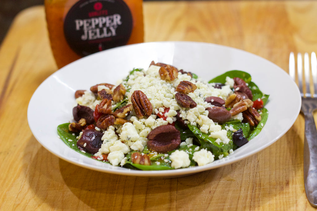 Pepper Jelly Spinach Salad